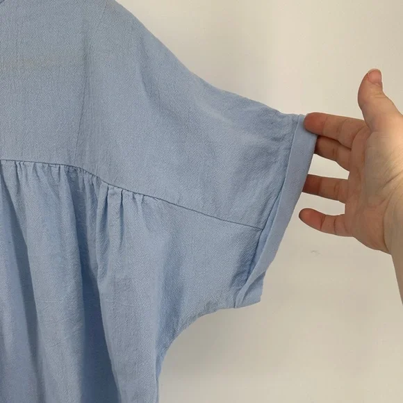 Cottagecore Soft Girl Casual Chin Farmcore Coquette Feminine Blue 100%Cotton SZL - Picture 10 of 12